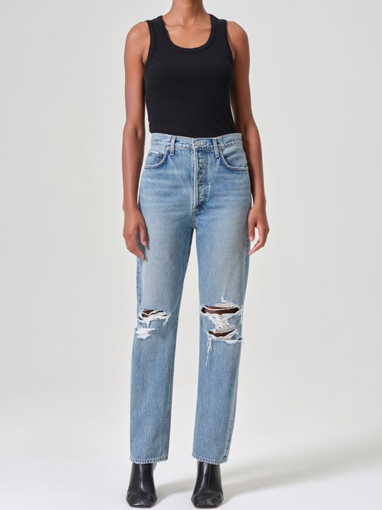 Agolde Denim - Agolde 90s Pinch Waist High Rise Straight  Distressed Jeans Size 25 (estimated)